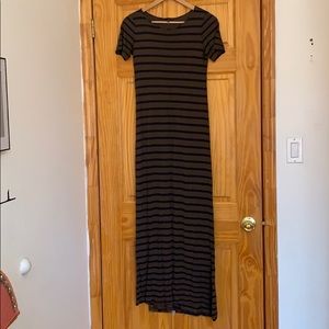 Theory Striped Maxi Dress - Size SM. - Brown/Navy